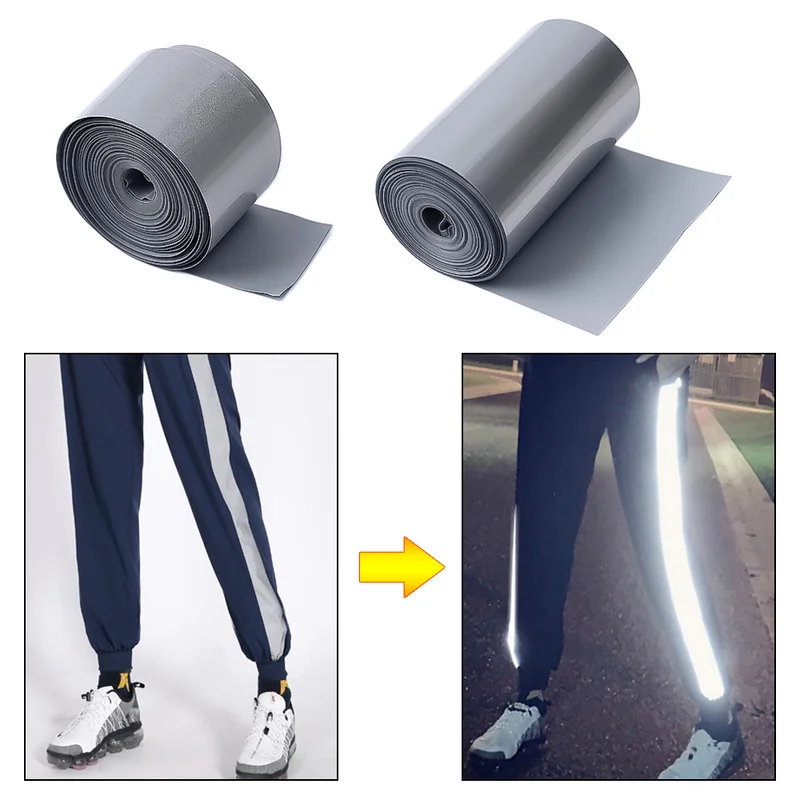 5M/Roll Reflective Heat Transfer Film Safety Reflector Sticker Roadway Night Warning Strip Bag Shoes Cloth Heat Decals