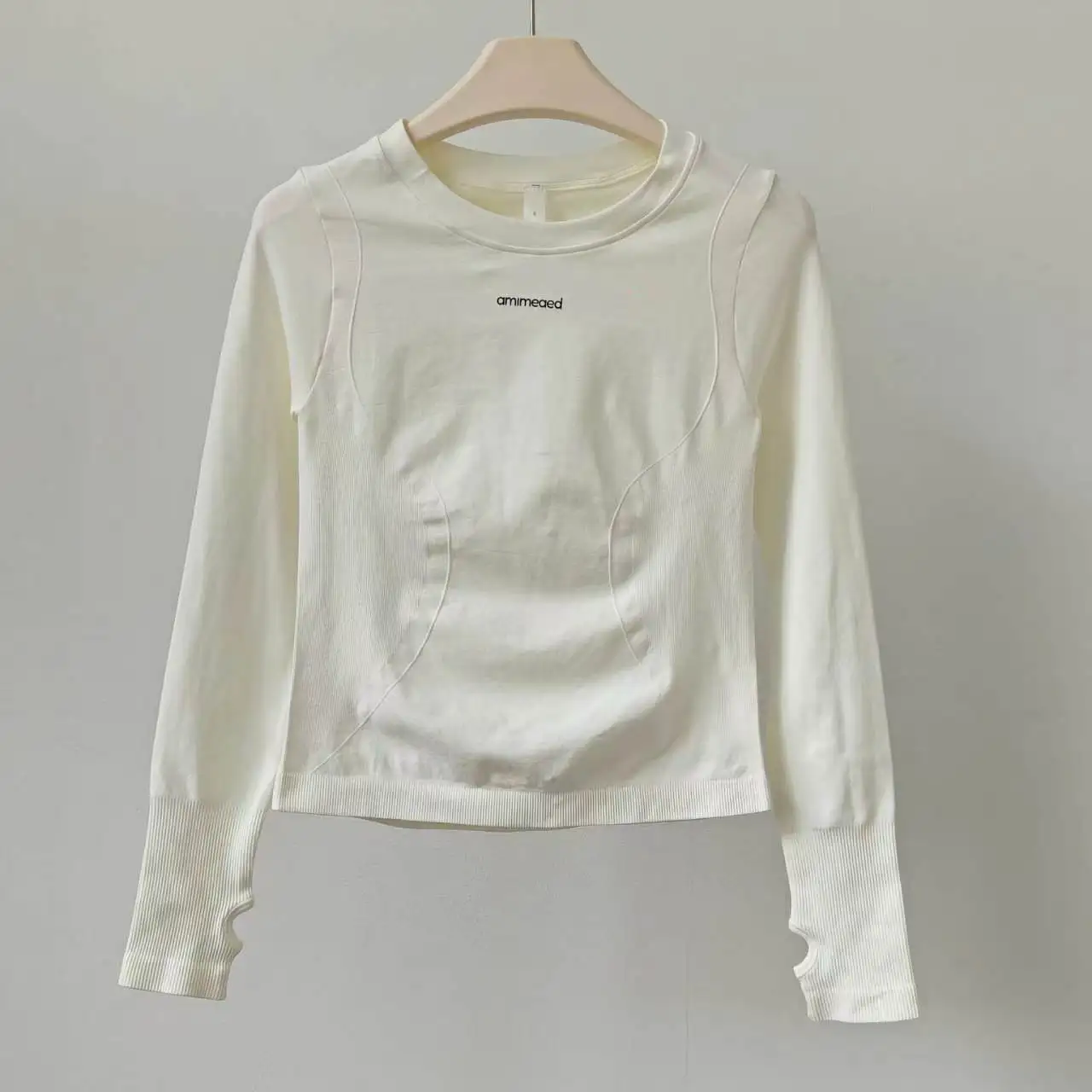 Yoga-Bekleidung Langarm-Oberteile für Damen Schlankmachende Sportbekleidung Atmungsaktive Schnelltrocknende Pilates-Trainings-Fitness-Tights – Detail 5