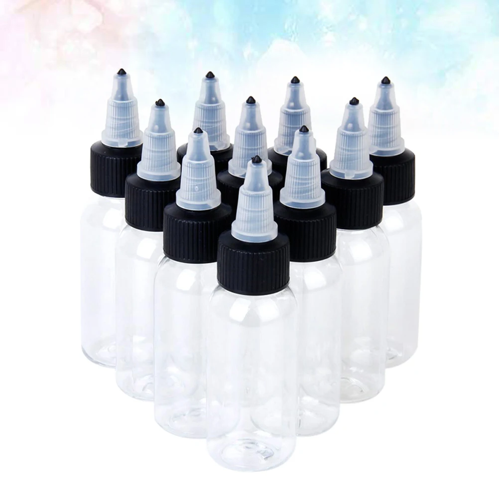 

10pcs 60Ml Empty Ink Clear Plastic Pigment Storage Container Leakproof Lightweight Dispenser For Tattoo Liquid Organizer Pigment