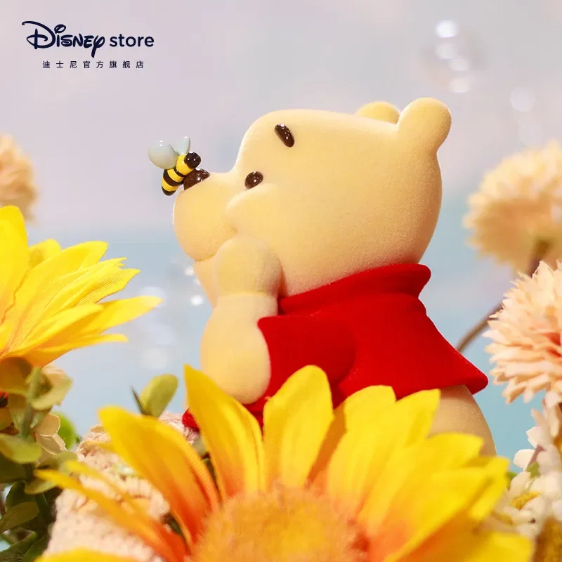 Disney Genuine 1 Winnie The Pooh Honey Sweetheart Flocking Collectible Figure Home Ornament Birthday Gift for Girls