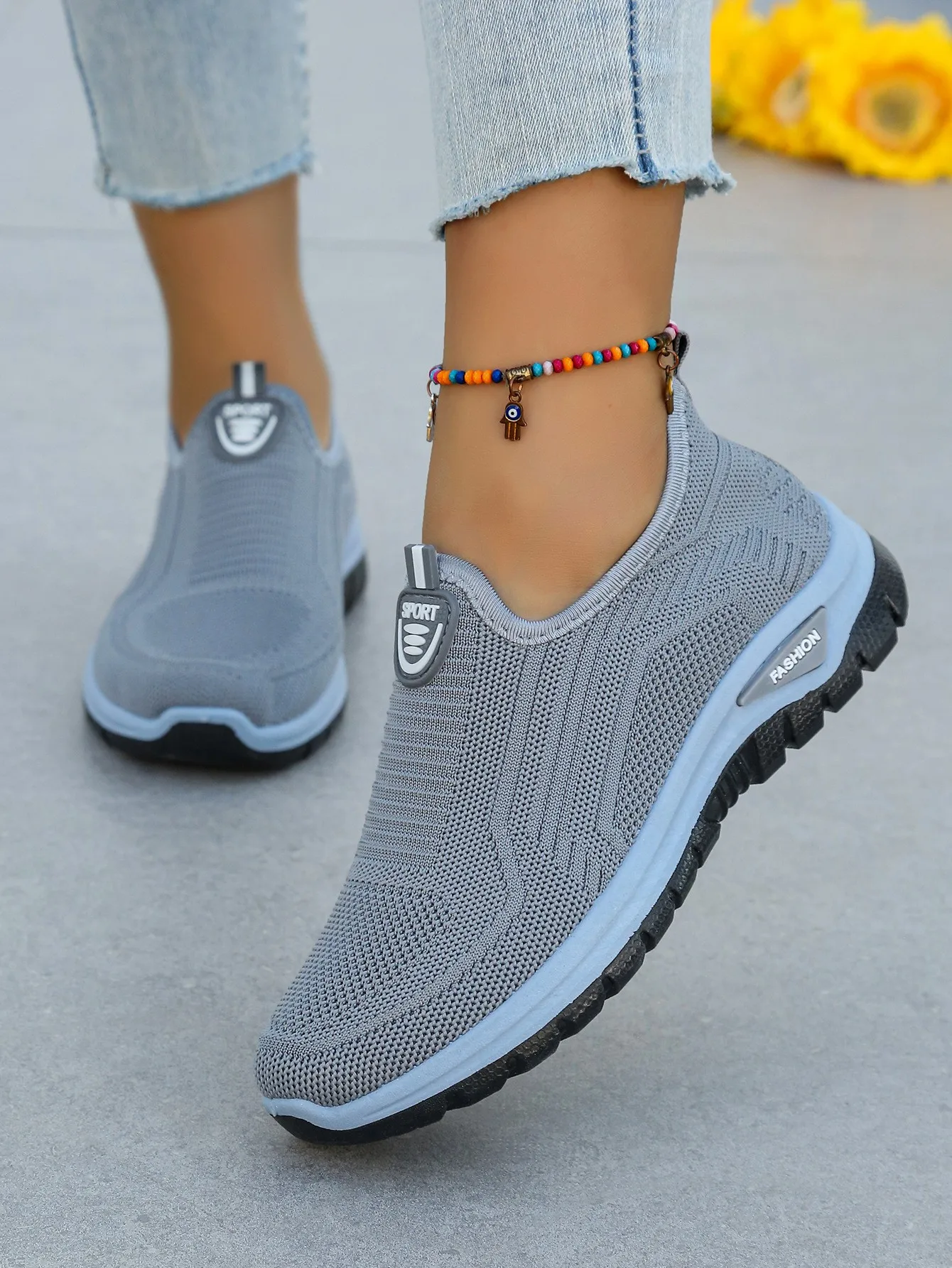 Damen Sommer Neue Atmungsaktive Slip-On Schuhe Weiche Sohle Leichtgewichtig Bequem PVC-Material Freizeitschuhe Einfach zu Tragen – Detail 6