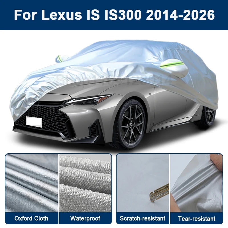 

Outdoor Full Car Cover For Lexus IS IS300 with Reflective Strips Waterproof Snowproof Dustproof UV Protection Auto Accessories