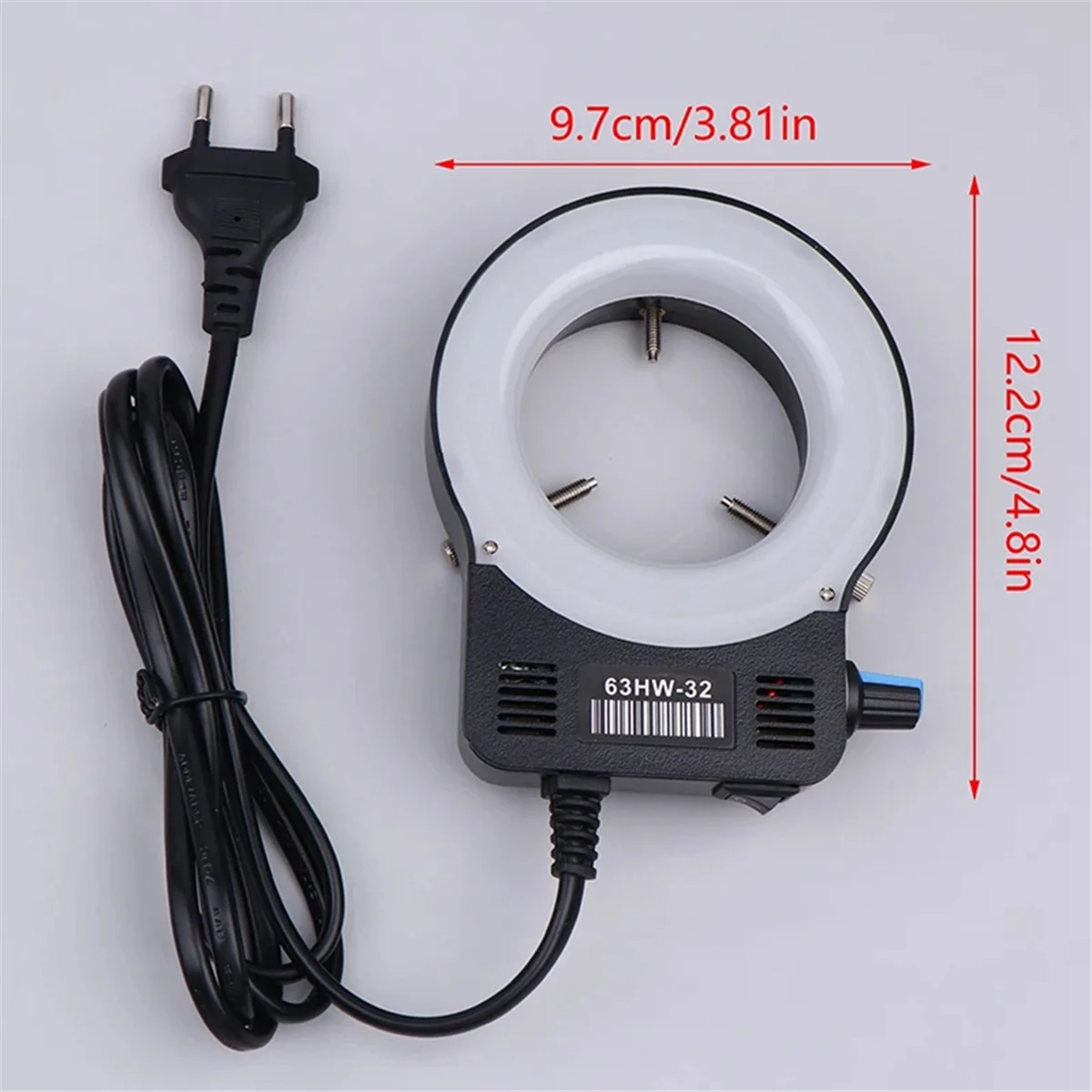 Microscope Ring Light Illuminator Lamp for Microscope Circle Light Industrial Microscope Camera EU-Plug