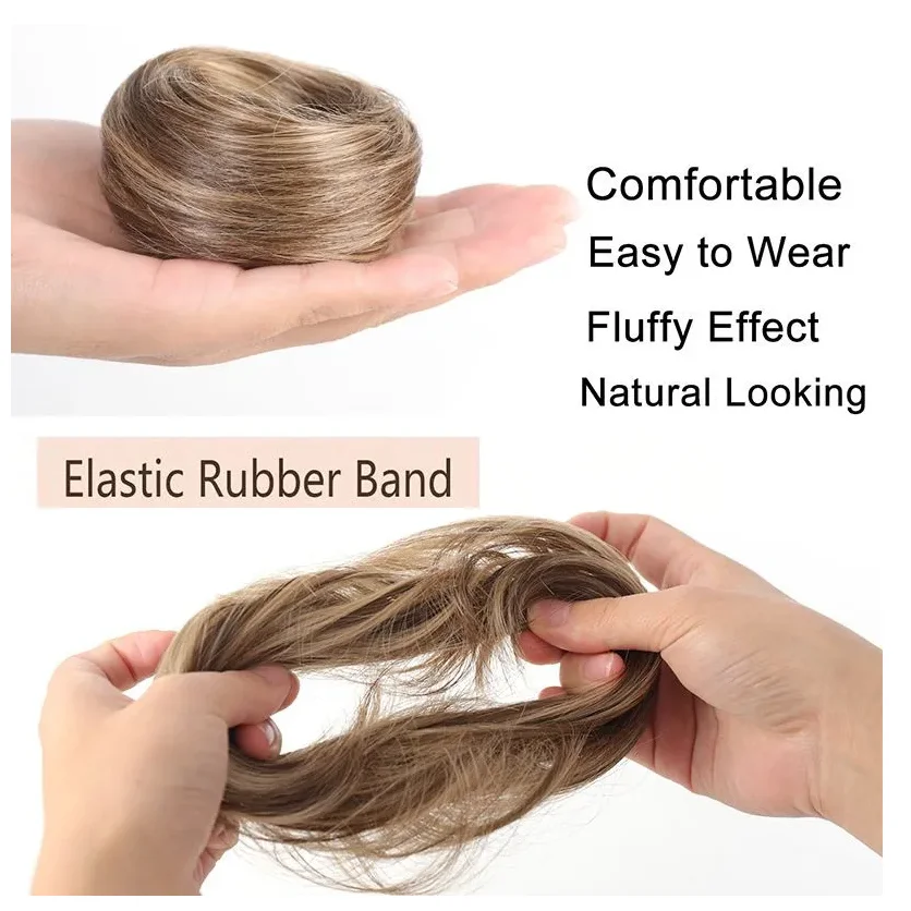 Synthetic Messy Hair Bun Extensions Elastic Hair Scrunchies Hairpieces Synthetic Chignon Donut Updo Hair Pieces for Women