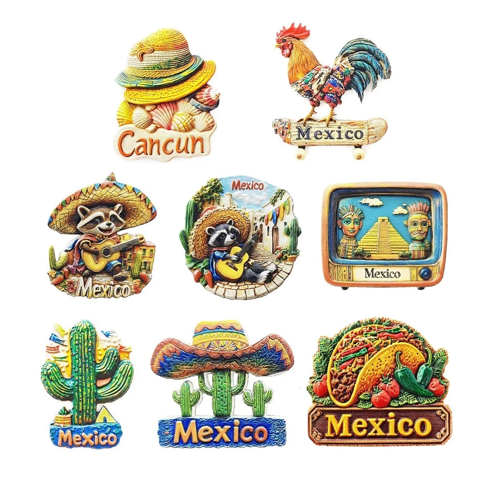 أمريكا الشمالية المكسيك ثلاثية الأبعاد مغناطيس الثلاجة السياحة تذكارية الثلاجة مجموعة ملصقات الثلاجة المغناطيسي