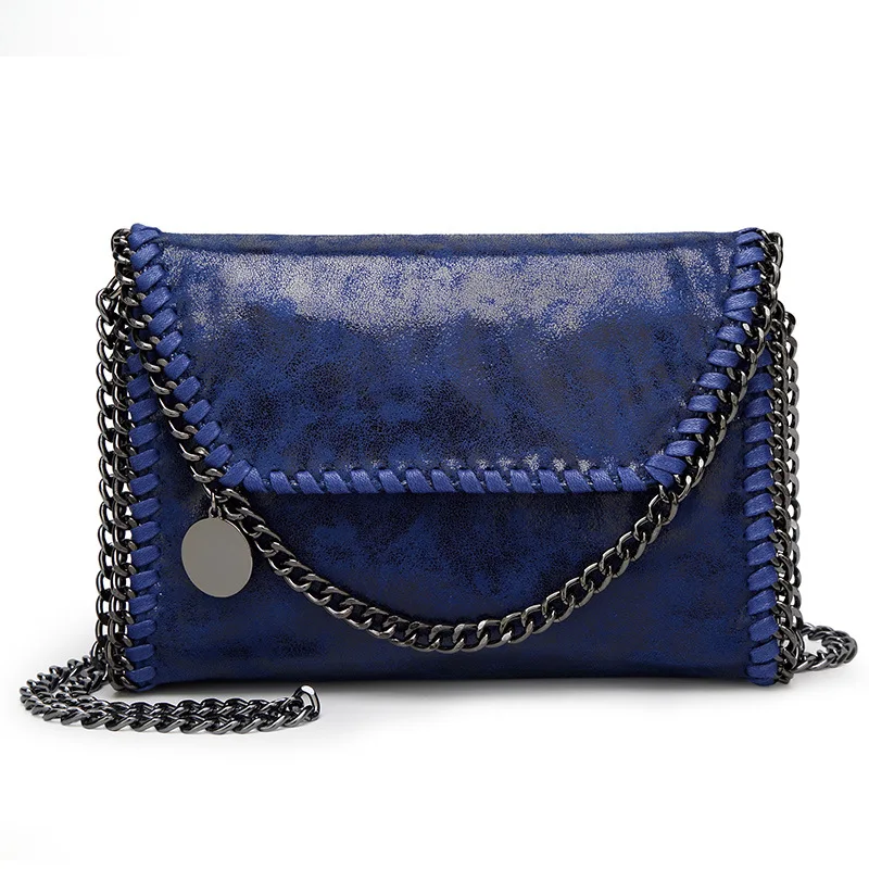 Bolso de cadena de moda para mujer, bandolera de hombro, informal, Simple, Color sólido, bolso de mano salvaje, bolso de mensajero