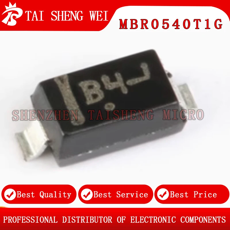 20pcs brand new original MBR0540T1G MBR0540 stamped B4 SOD-123 Schottky diode 510mV@500mA 40V 20uA@40V 500mA SOD-123