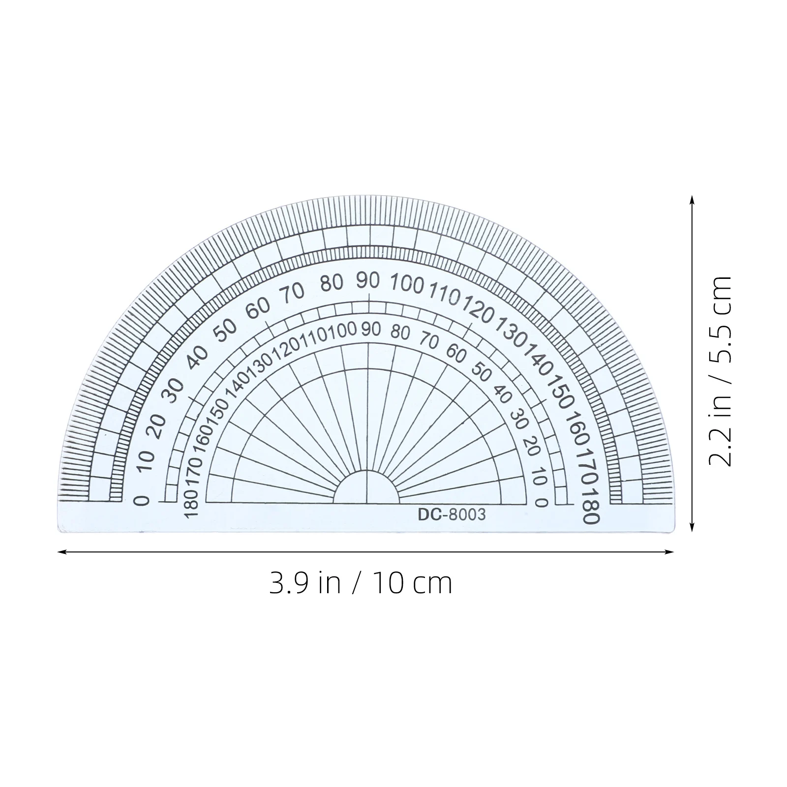 20 pcs 180 Degrees Protractors Plastic Measuring Rulers Angle Tools School Office Supplies Students Math Drawing Gifts