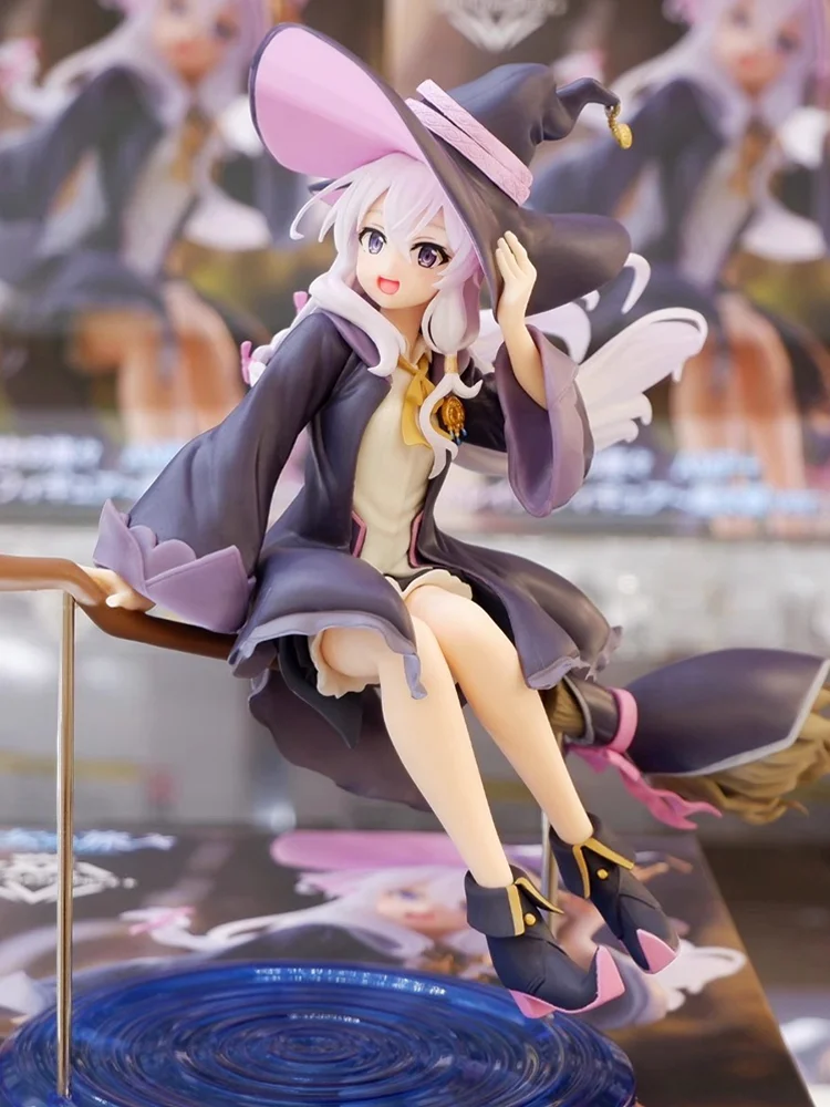 Original TAITO AMP+ Wandering Witch Elaina Witch Outfit Broom Riding Anime Prize Figure Collectible Display Toy Gift