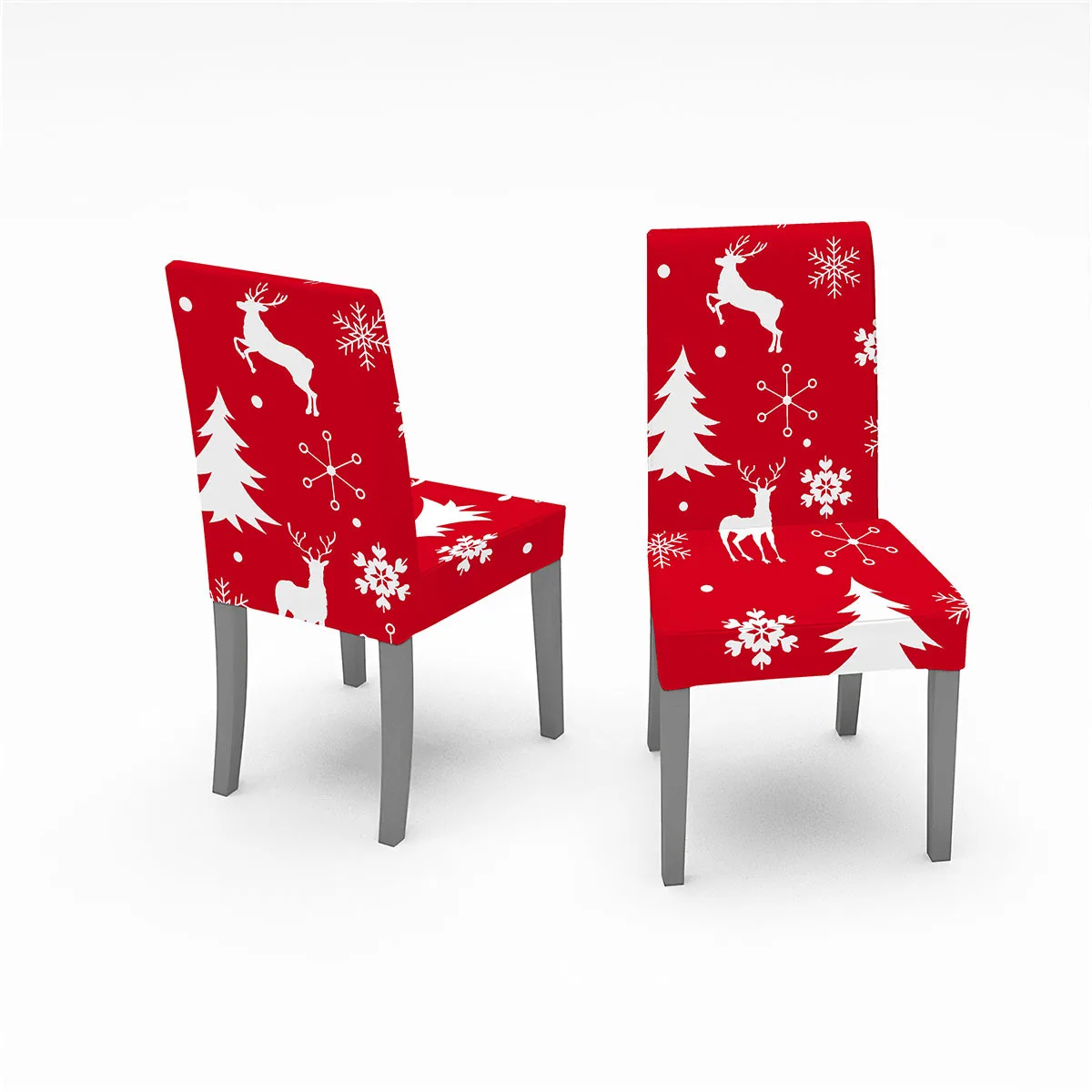 Christmas Dining Chair Cover Polyester Spandex Soft Stretch Christmas Chair Cover Christmas Dining Chair Seat Covers