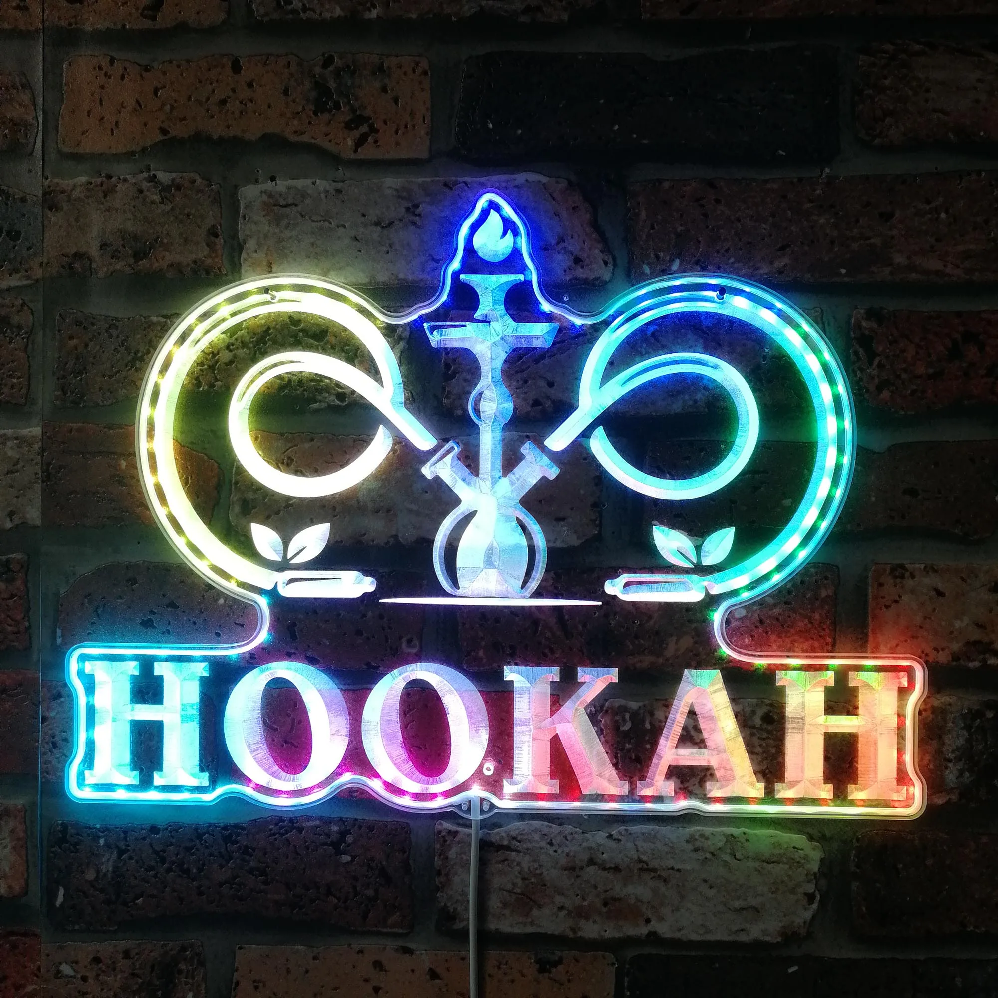 Hookah Bar Open RGB Dynamic Glam LED Sign st06-fnd-i0274