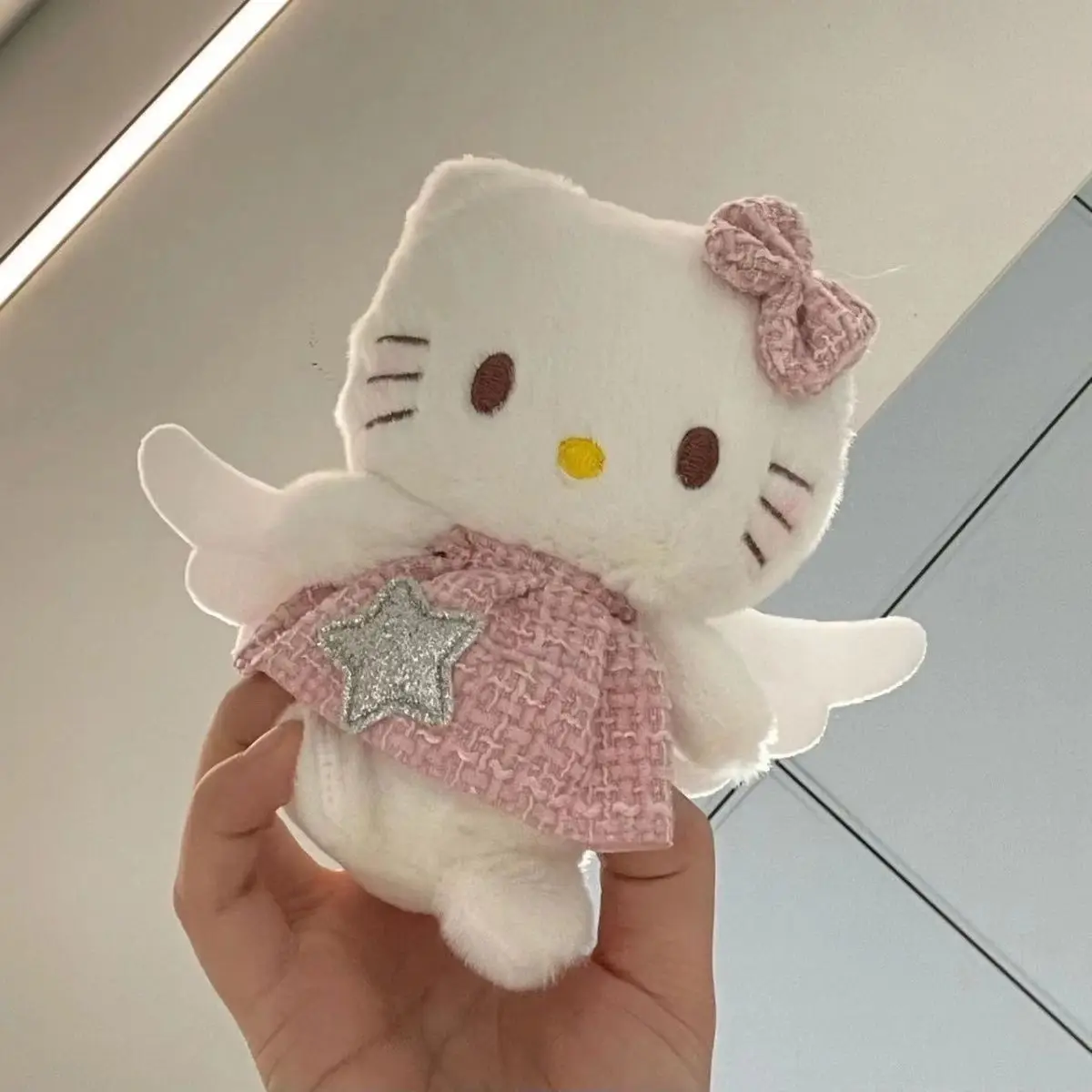Cute Kitten Plush Toy Keychain Bow Kitten Girl Backpack Animal Pendant Car Decoration Pendant Couple Christmas Birthday Gift