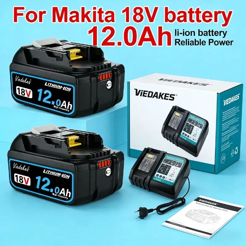 

100% Genuine for Makita 12000mAh for Makita 18V Battery BL1860B BL1840 BL1830B BL1850B BL1850 Replacement Lithium Battery