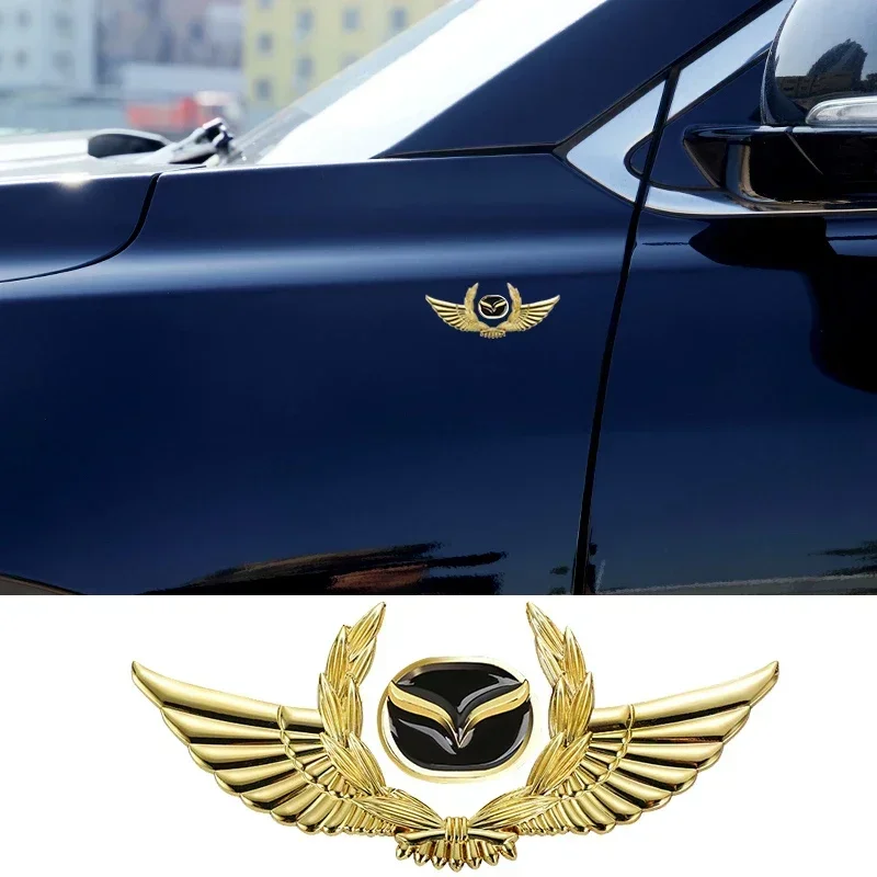 3D Metal Car Front Hood Wings Emblem Side Badge Sticker Decal for Mazda Axela 3 5 6 RX8 RX7 MX3 6 Atenza MX5 CX9 CX5 CX7 323 626