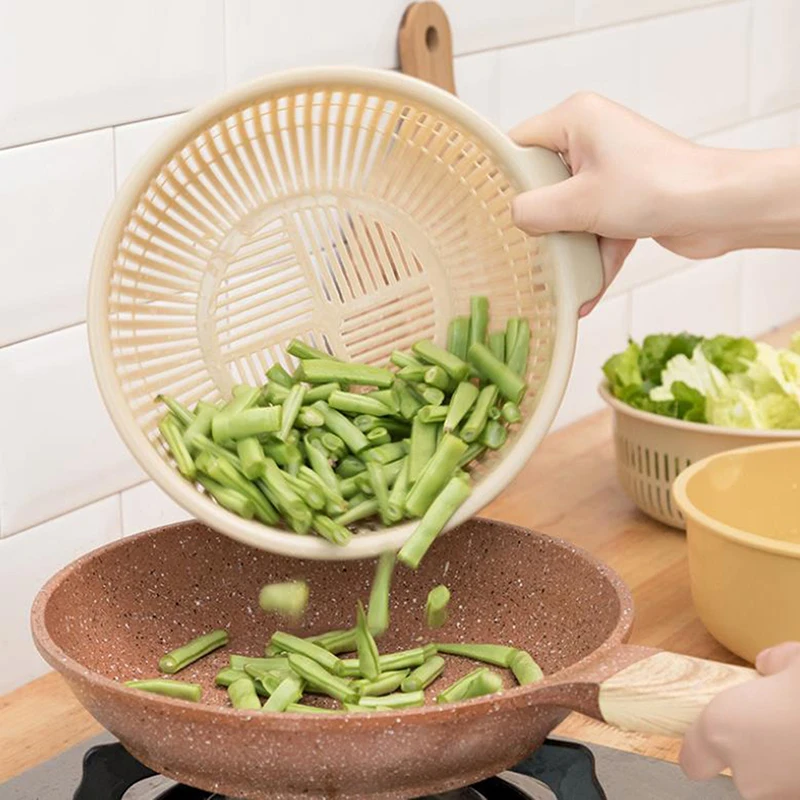 Portable Detachable Double-layer Hollow Fruit &Vegetable Cleaning Washing Basket