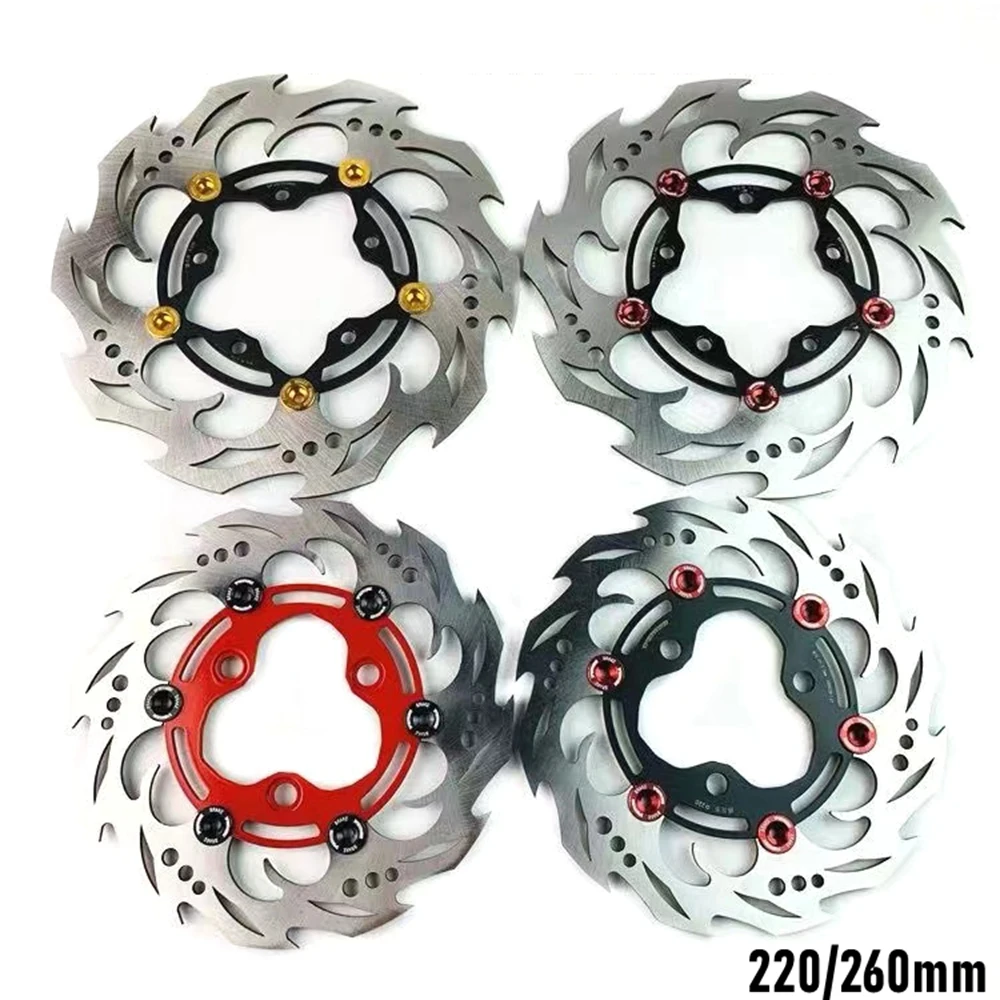 Universal Motorcycle Scooter 220/260mm Front Floating Brake Disc Rotor Disk For Yamaha Aerox Nitro BWS Zuma RSZ JOG Force M3 N1S