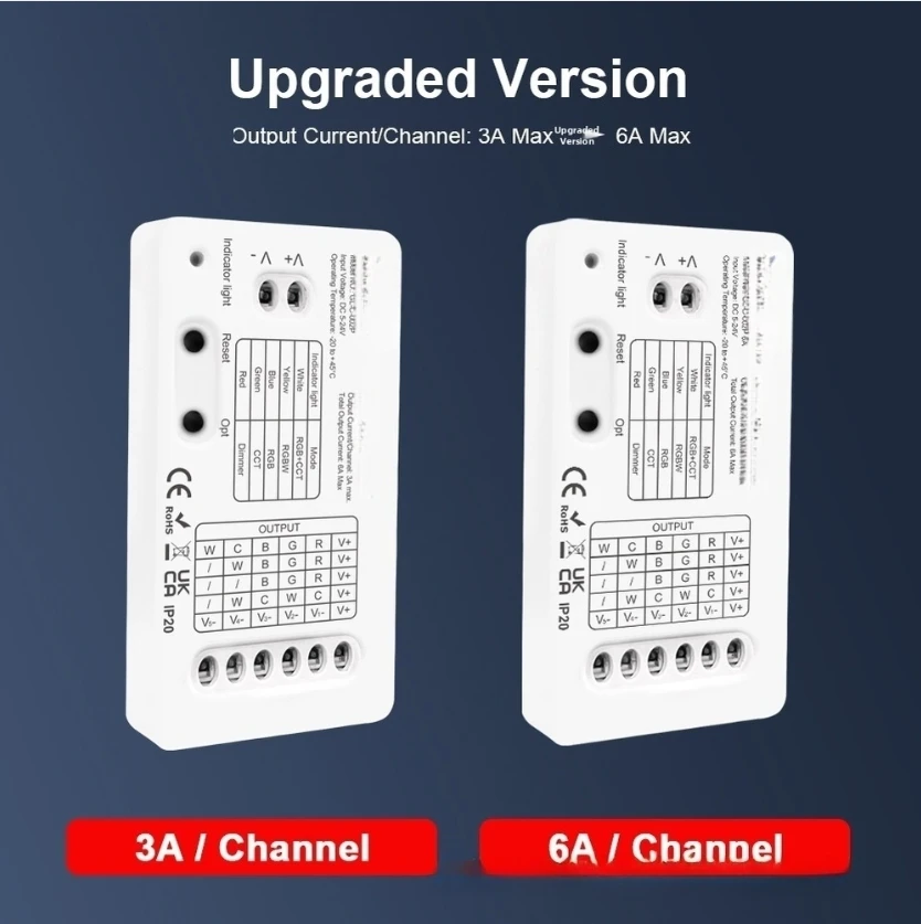 

Контроллер светодиодных лент постоянного тока 5-24 В 5-в-1 с поддержкой ZigBee 3.0 и затемнением ШИМ для режимов подключения RGBCCT RGBW RGB CCT