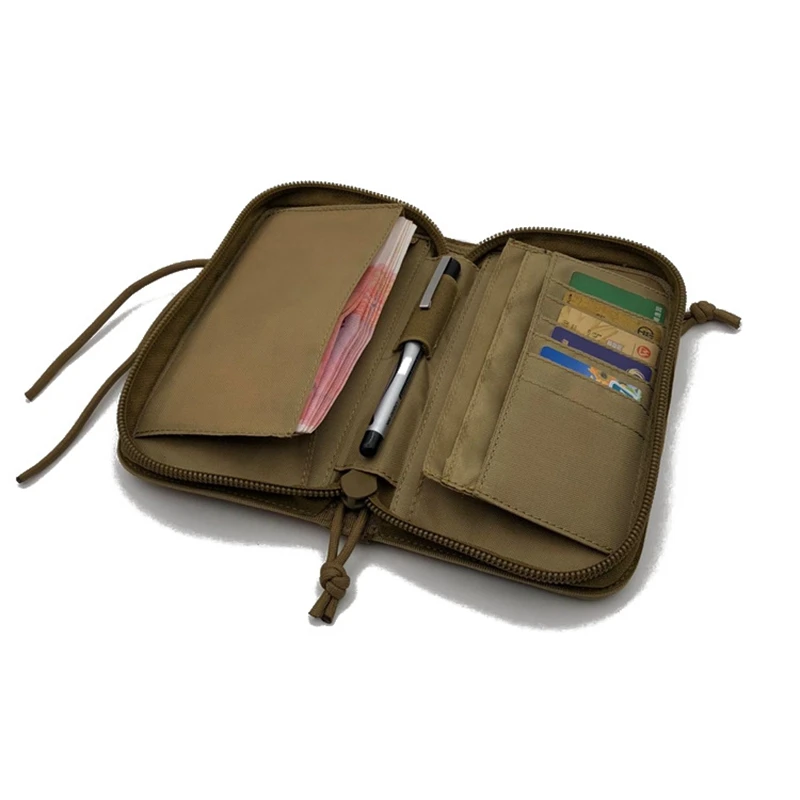 Cartera de mano táctica MOLLE para pasaporte, bolso de mano de camuflaje para deportes al aire libre, funda para teléfono, monedero