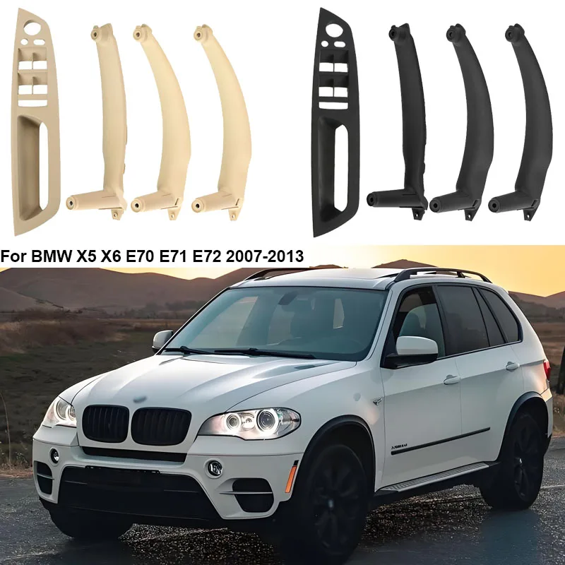 ترقية LHD سيارة الداخلية مقبض سحب الباب الداخلي مسند الذراع الداخلي غطاء لوحة استبدال لسيارات BMW X5 X6 E70 E71 E72 2007-2013