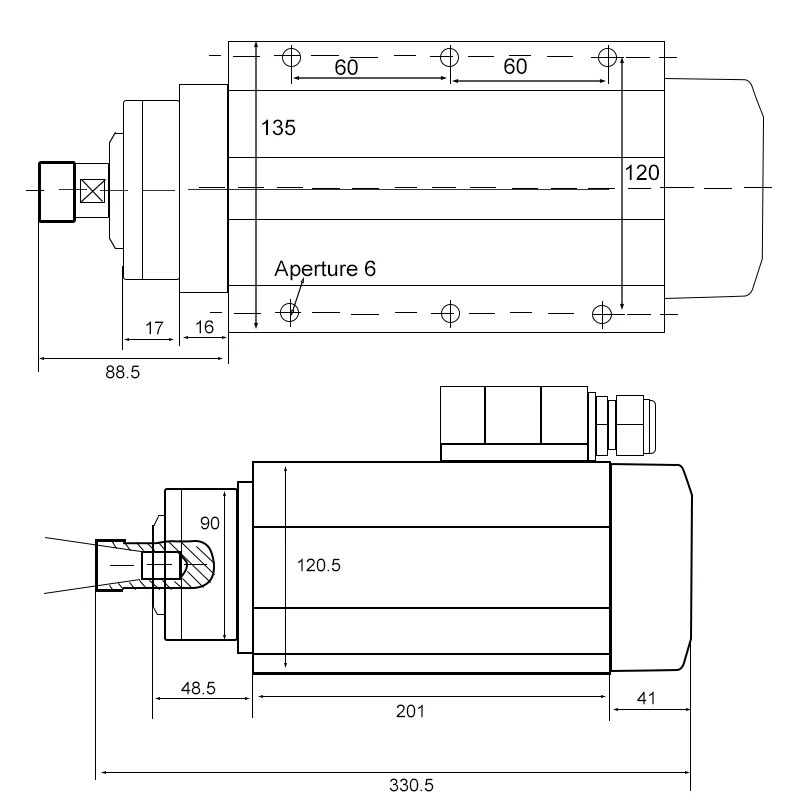 4.5kw CNC Spindle Motor 4.5 KW ER32 Air Cooled Spindle Motor Flange for Woodworking Machinery Parts-for Engraving Cutting