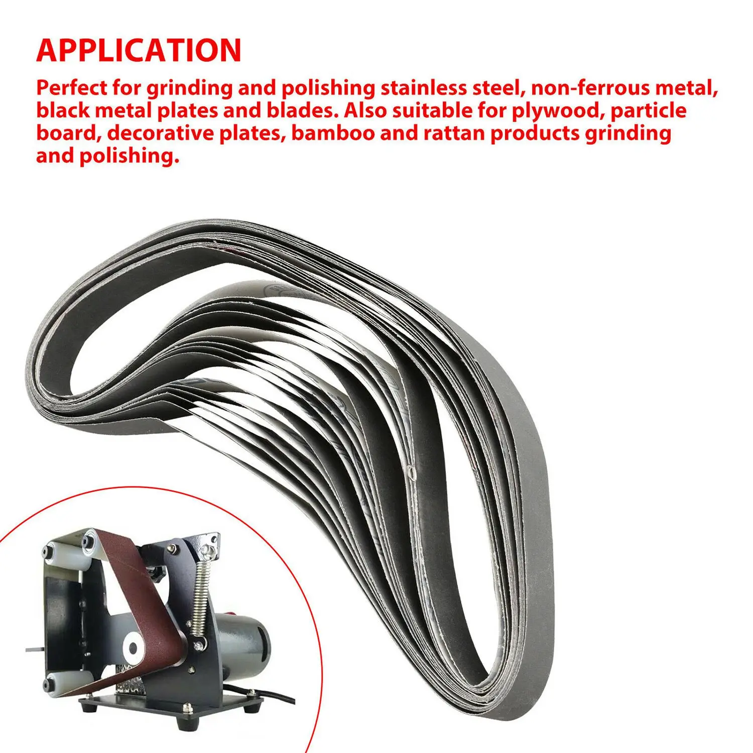 

15PCS 1 Inch X 30 Inch 600/800/1000 Grit Sanding Belts Grinding Polishing Aluminum Oxide-AT36