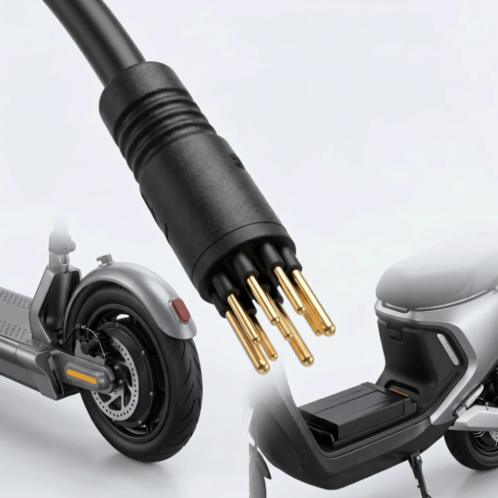 9 Pin Electric Motor Wire Copper Lightweight Electric Scooter Wire Waterproof Black Scooter Motor Wire For Change Bike To E-bike