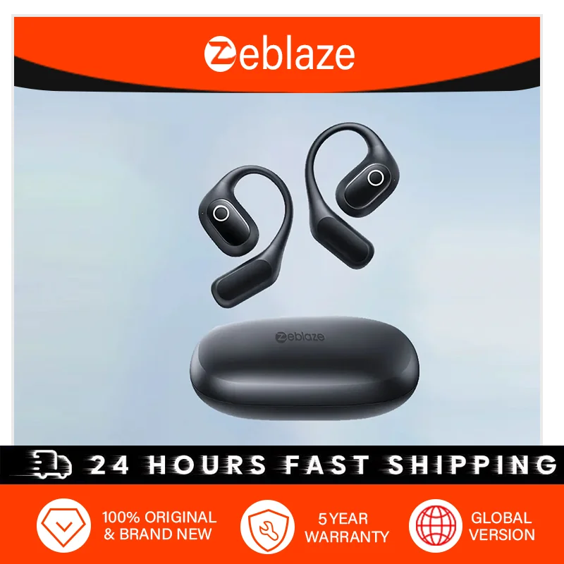 【5-летняя гарантия】Zeblaze Fit Наушники с открытыми наушниками True Wireless Bluetooth 6.0 Водонепроницаемые спортивные наушники Bass Boost
