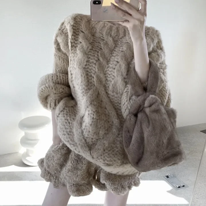 Pantalones informales para mujer, versión coreana, diseño Vintage, sensación, dulce encaje juvenil, piel de cordero, cintura elástica, pantalones ortopédicos