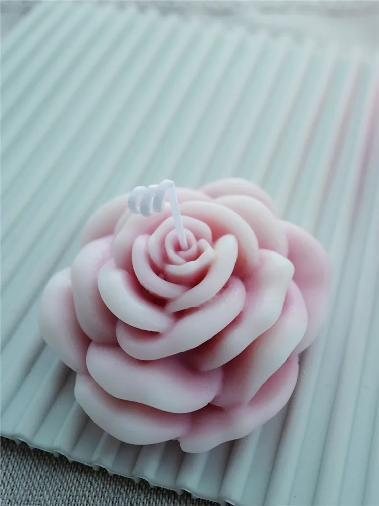 3D Rose Candle Mold Floral Handmade Flower Soap Candle Molds Cake Wax Melt Aroma Plaster resin Crafts Mould