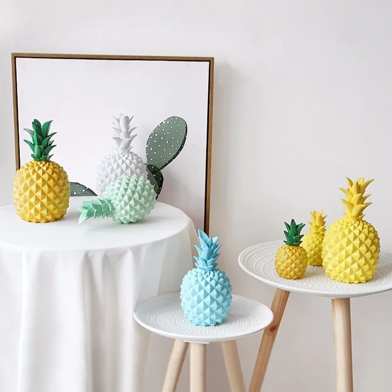 Resin Home Decor Pineapple Figurine Fruit Living Room Decoration Ornaments