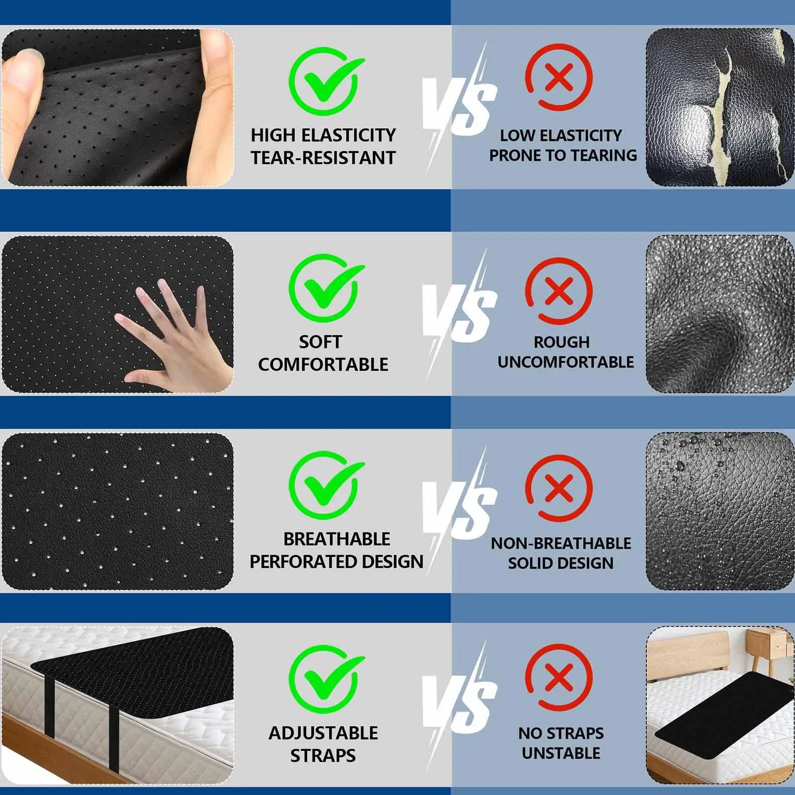 Grounding Leather Mattress Grounding sleep mat Conductive Leather Earthing mattress pad for Better Sleep Reduce Stress
