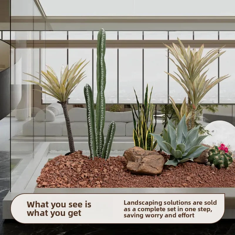 Large cactus plant landscaping simulation cactus combination fake traffic ruler