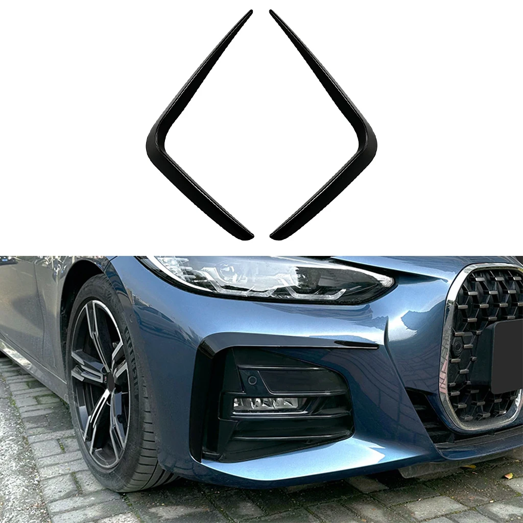 Front Bumper Spoiler Splitter Air Vent Fog Lamp Grille Trim For BMW 4 series G22 G23 G26 M Sport 2020 2021 2022 2023