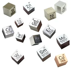 1cm Element Cube Tungsten Copper Titanium Nickel Aluminum Periodic Table Ornaments Collection Hobby Desktop Exhibition