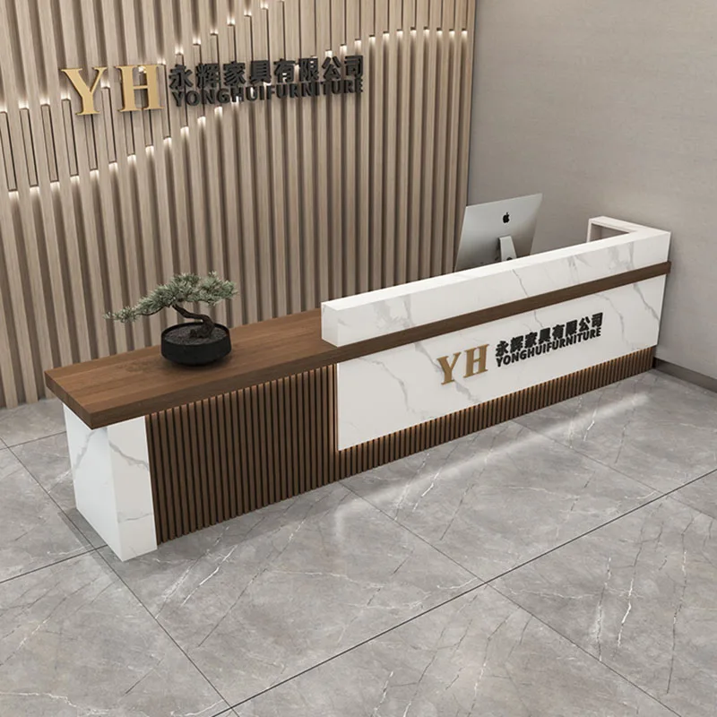 Commercial Clinic Reception Desk Luxury Hotel Executive Supermarket Reception Desk Display Mostrador Oficina Salon Furniture HDH