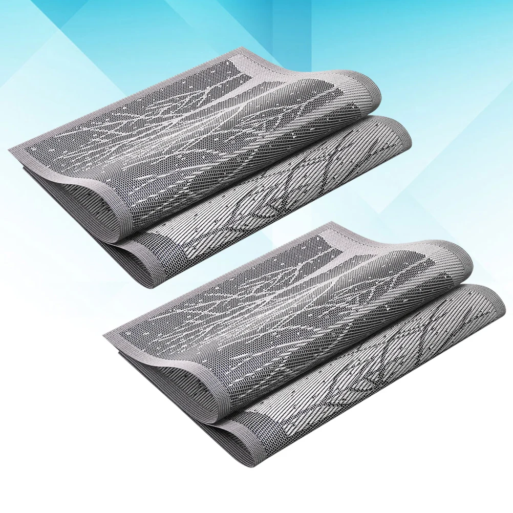 

4pcs Table Mat PVC Heat Insulation Non Skid Placemats for Home Restaurant Hotel Decor Tree Branch Washable Long Use