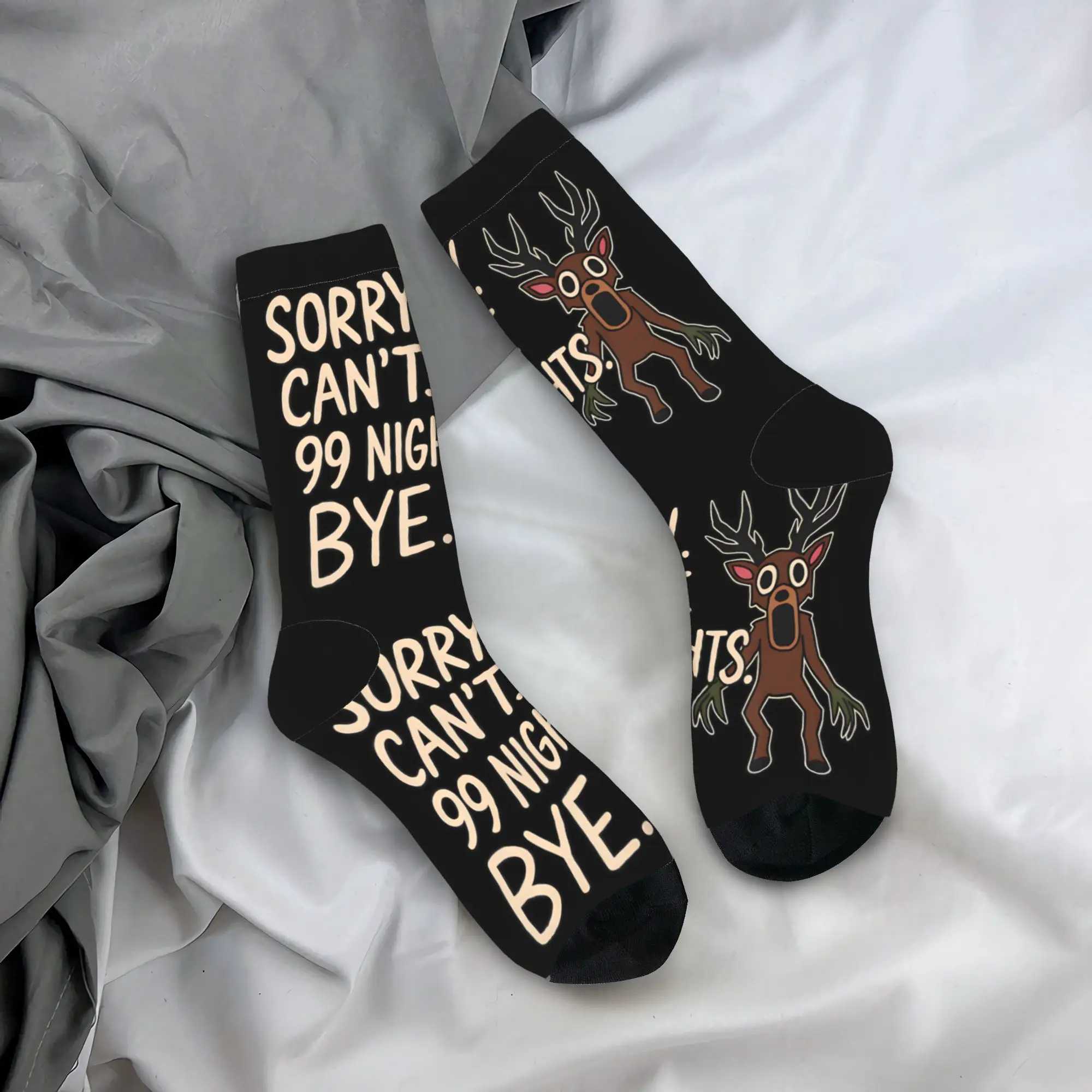 

Забавные мужские носки Happy, новинка, 99-ночные носки в лесу, спортивные женские носки из полиэстера, весна-лето, осень-зима