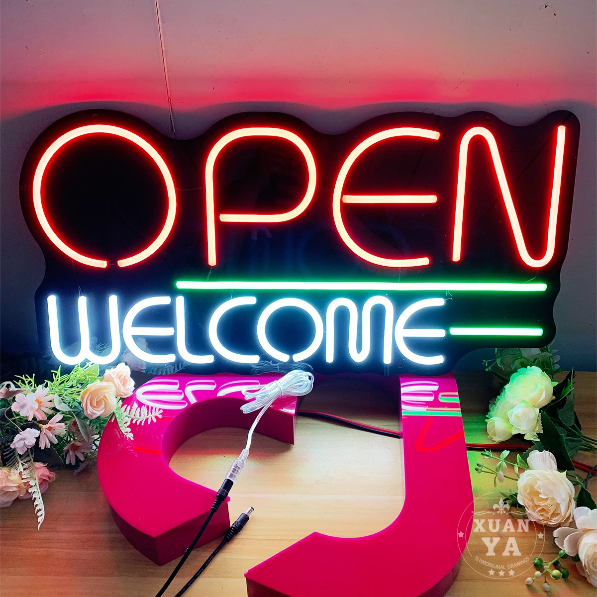 

Open Welcome Neon Light, applicable to shops, restaurants, supermarkets create atmosphere, make your shop more attractive