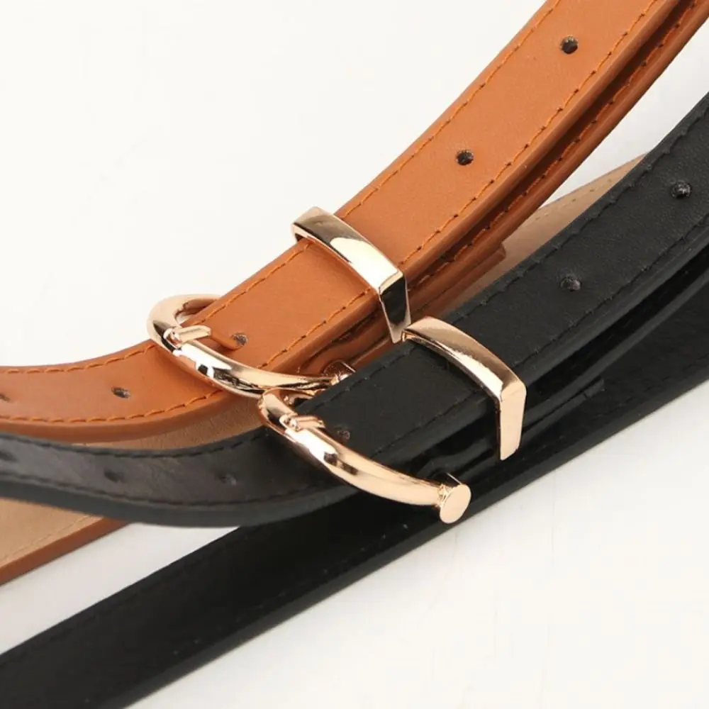 High Quality Retro Women Belt Simple Style Round Buckle Pants Waistband PU Needle Buckle Pants Bands Jeans