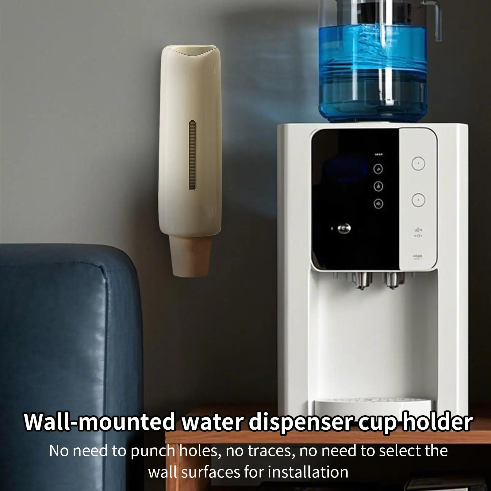 Paper Cup Dispenser Pull Type Paper Cup Organizer Wall Mounted No-Drilling Teacups Storage For Kitchen Home Living Room