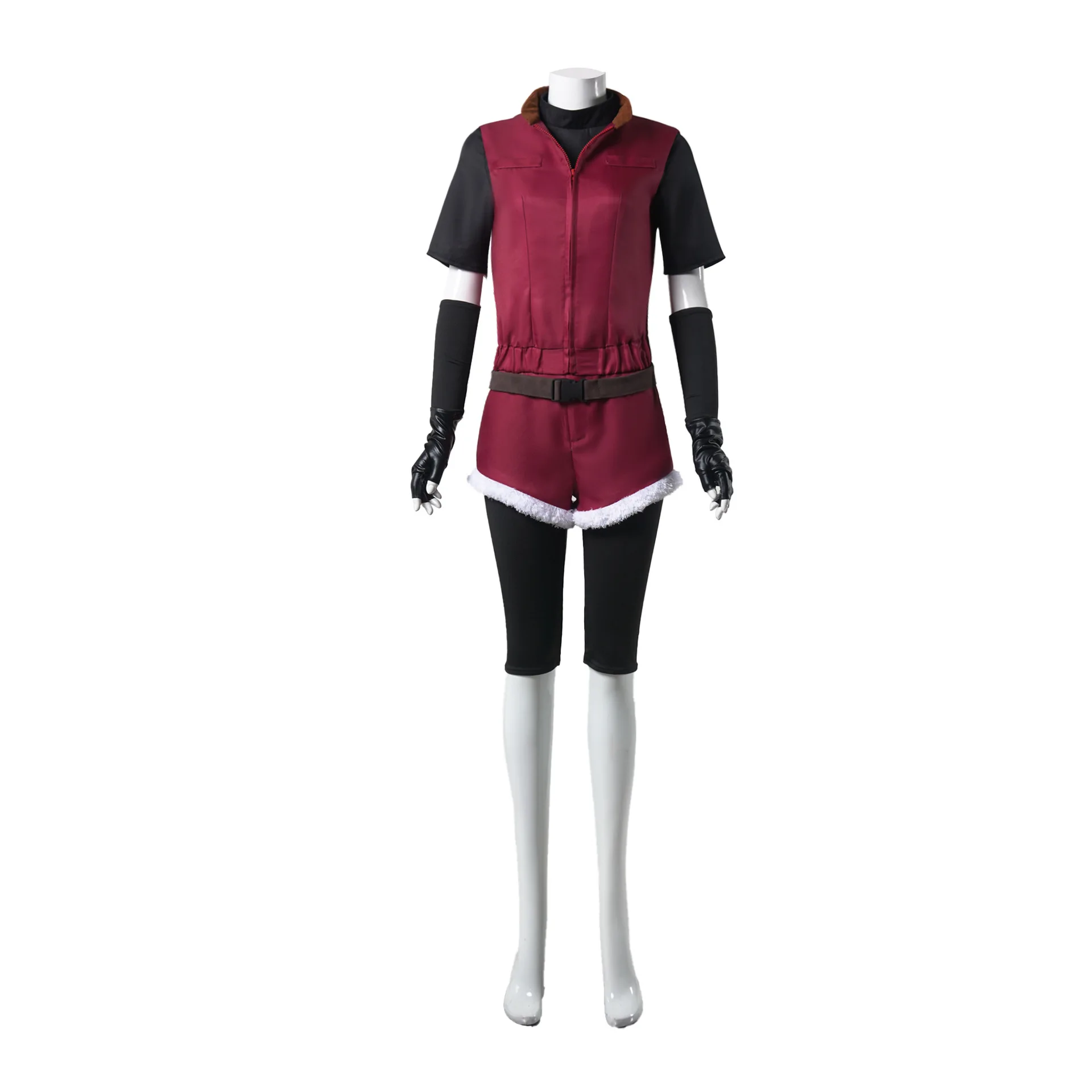 Game Resident 2 Re2 1988 Claire Redfield Cosplay Costume Women Customized Red Waistcoat Uniform Halloween Carnival Party Suit