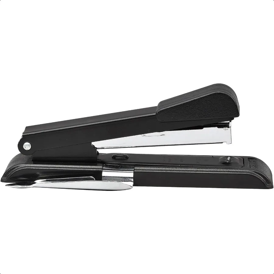 B8 PowerCrown Reise-Desktop-Hefter, 30-Blatt-Kapazität, langlebiges Metall, Schwarz.