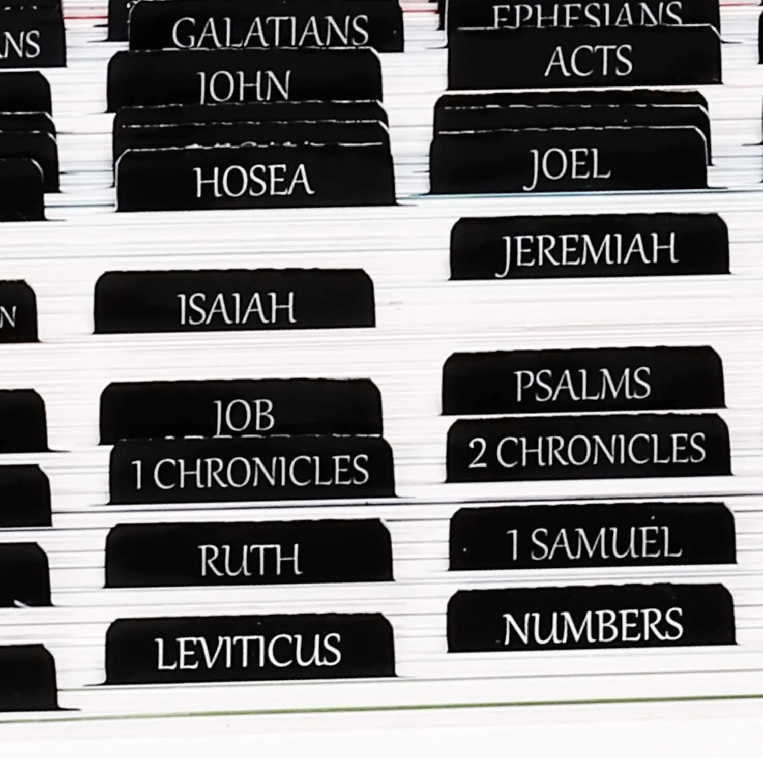 Reposition Laminated Bible Tabs Large Print Stickers Easy to Read and Apply Bible Tabs for Women and Man Black