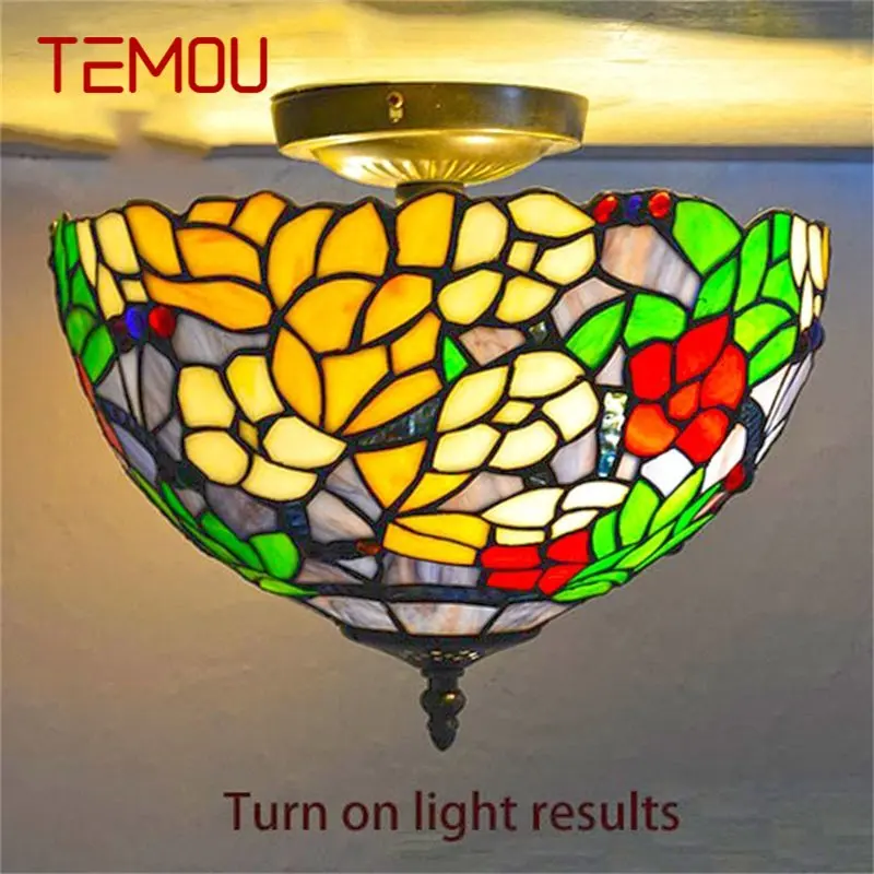 TEMOU Tiffany Ceiling Light Modern Creative Lamp Fixtures LED Home For Living Dining Room Decoration