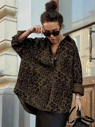 Bornladies Retro Leopard Print Shirt British Style  Office Lady Casual Jacket Long Sleeved  Autumn Fashion  New Women's Jackets