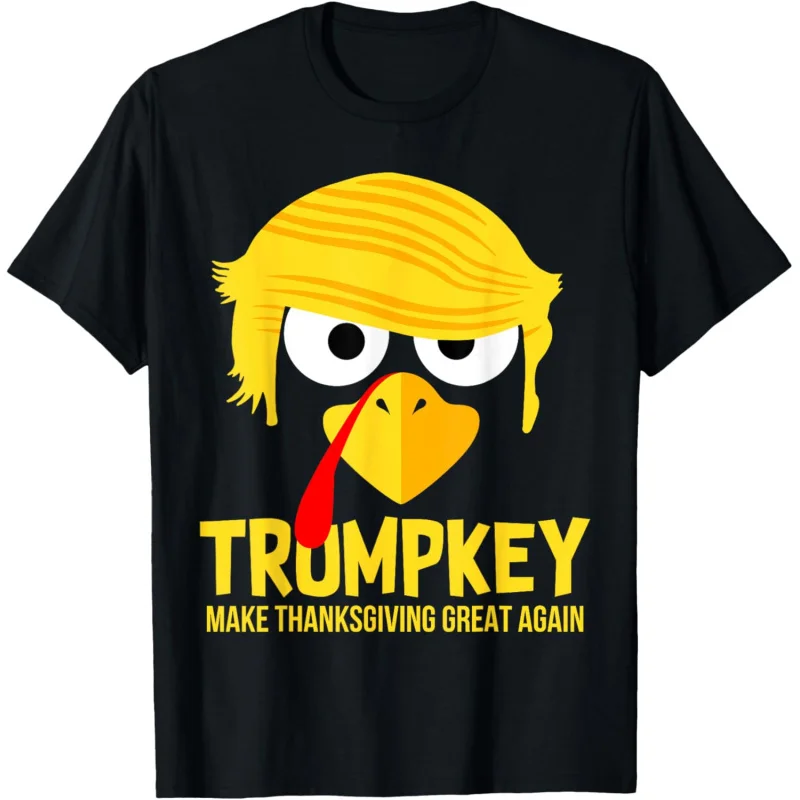 

Trump Hairstyle Turkey Day Thanksgiving Voting Happy Top T-shirt Short Sleeve