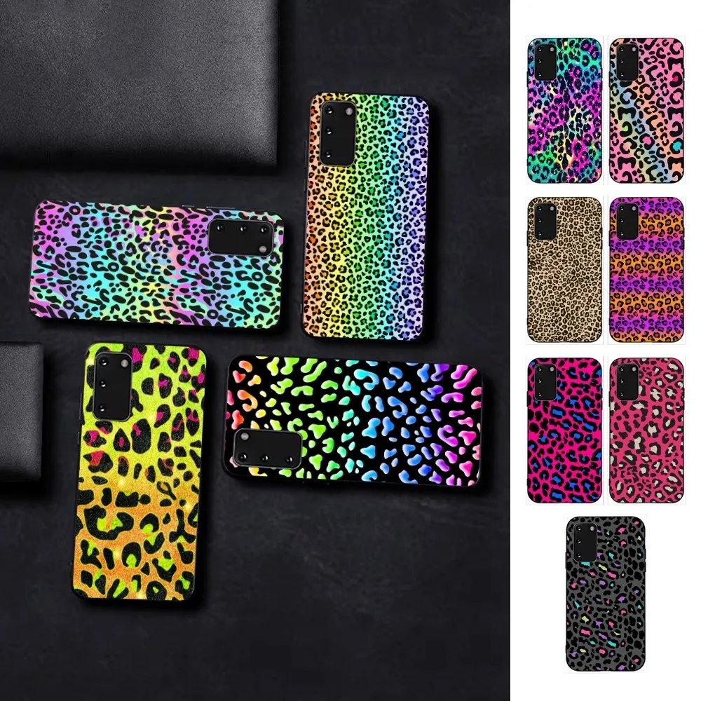 Colorful Leopard Print Phone Case For Samsung S 9 10 20 21 22 23 30 23plus lite Ultra FE S10lite Fundas