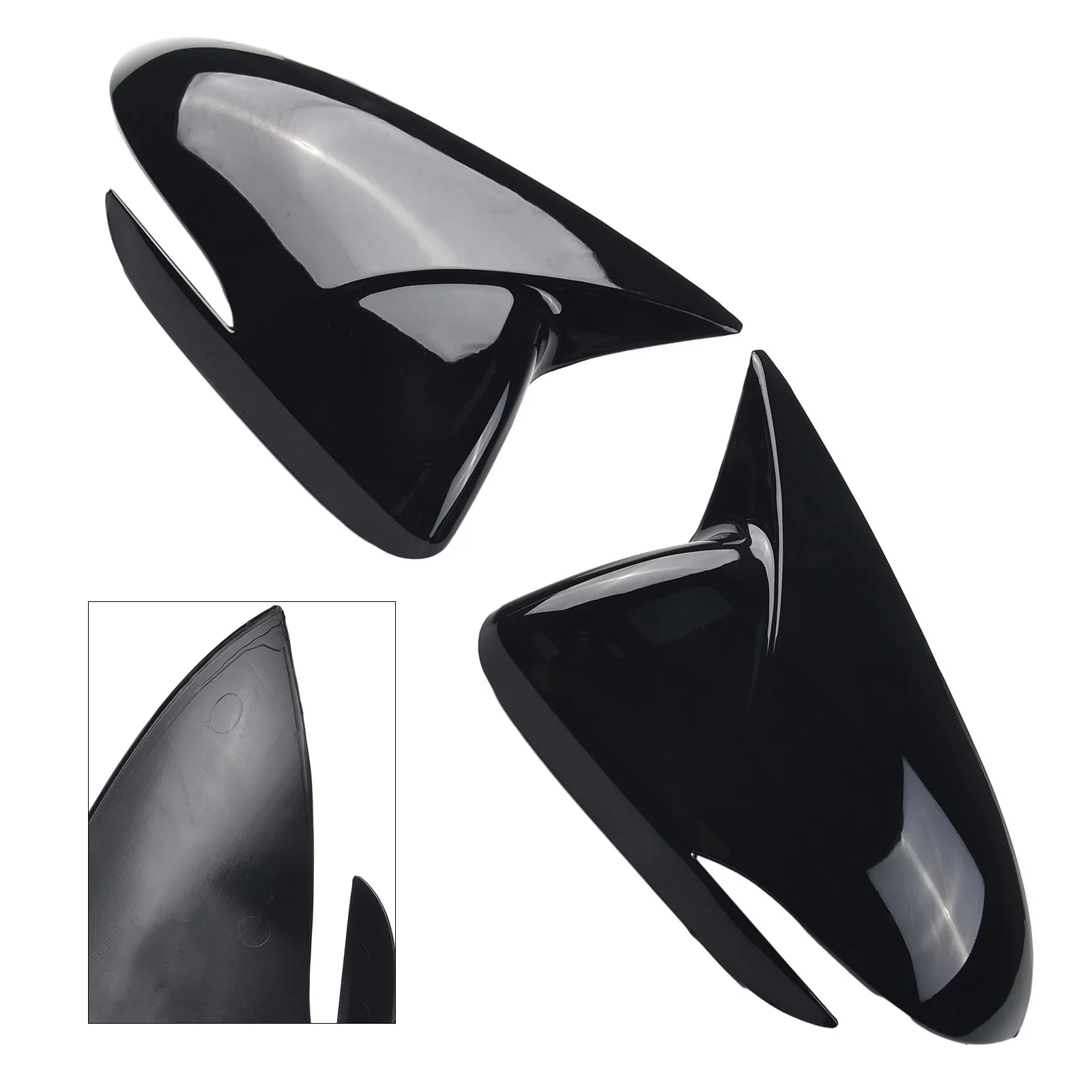 

2PCS For Hyundai Veloster 2012-2017 Gloss Black OX Rear View Mirror Cover Trim Reversing Mirror Decorative Cover