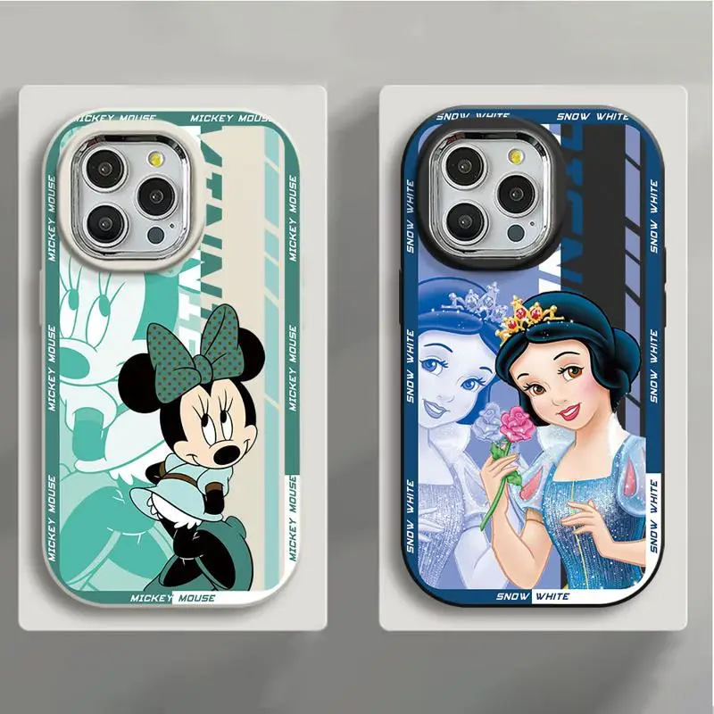 Snow White Minnie Mouse Zootopia Daisy Chubby Phone Case for iPhone 15 14 Plus 13 12 11 Pro Max Soft Silicone Shockproof Cover