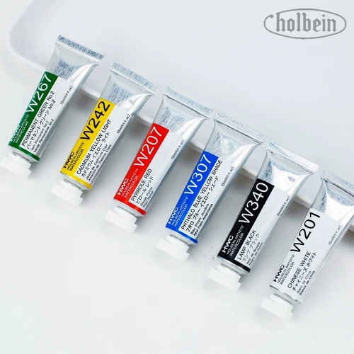 Pintura de acuarela transparente para artistas Holbein de Japón, tubos de 15ml/0,5 oz, acuarela artística, pintura profesional, suministros de dibujo